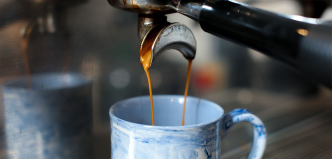 Coffee pouring into mug